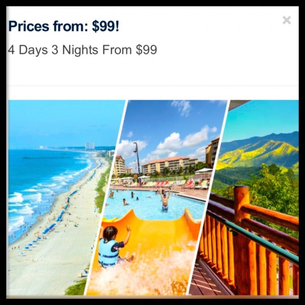 💌 BONUS $100 VISA GIFT CARD! Choose your destination! $99 Vacations. NO CATCH!